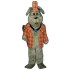 Inspector Dog Mascot Costume in Orange Scottish Pattern Suit Animal