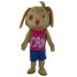 Lady Dog Mascot Costume with Pink T-shirt Animal