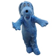 Long Blue Fur Golden Retriever Fursuit Mascot Costume Animal