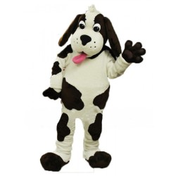 Lovely Beige Dalmatian Dog Mascot Costume with Long Ears Animal