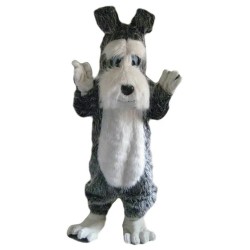 Plushy Gray Terrier Dog Fursuit Mascot Costume Animal