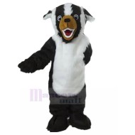 White and Black Rottweiler Dog Mascot Costume with Brown Mouth Animal