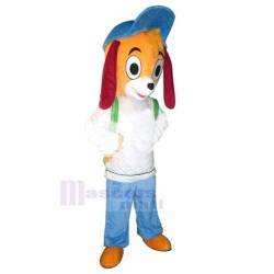 Vigorous Student Dog Mascot Costume with Blue Hat Animal