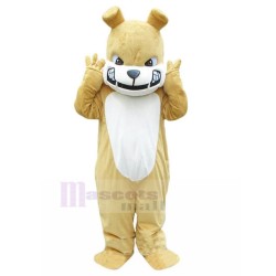 Ferocious Khaki British Bulldog Mascot Costume Animal