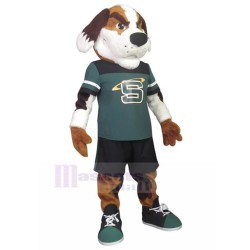 Frowning Sports Dog Mascot Costume Animal in Sports Suit