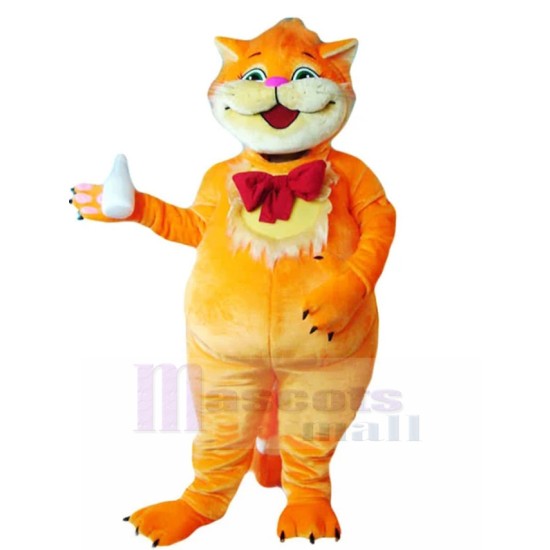 Friendly Babysitter Orange Cat Mascot Costume Animal