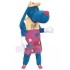 Long-eared Blue Dog Mascot Costume with Yellow Hat Animal