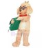 Learned Golden Retriever Dog Mascot Costume with Green School Bag Animal