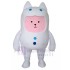 Pink Cat Mascot Costume with White Neko Suit Animal