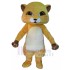 Smiling Yellow Cat Mascot Costume with White Belly Animal