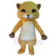 Smiling Yellow Cat Mascot Costume with White Belly Animal