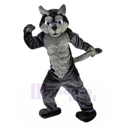 Muscled Grey Wolf Mascot Costume Animal