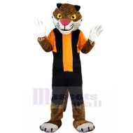 Serious Tiger Mascot Costume in Jersey Animal