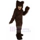 Unruly Brown Bear Mascot Costume with Long Hair Animal