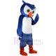 Likable Blue and White Owl Mascot Costume Animal