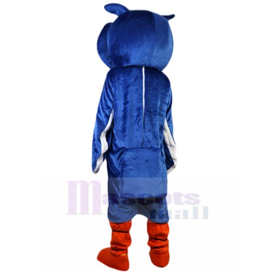 Likable Blue and White Owl Mascot Costume Animal