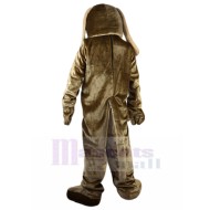 Observant Khaki Dog Mascot Costume with Long Ears Animal