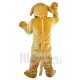 Hairy Light Brown Dog Mascot Costume with Orange Fur Animal