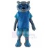 Studied Grey Cat Mascot Costume in Blue Animal