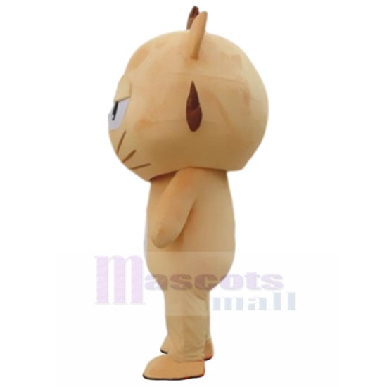 Reticent Yellow Cat Mascot Costume with Brown Beard Animal