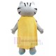 Grey Tabby Cat Mascot Costume with Yellow Cape Animal