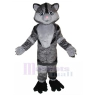 Chat gris foncé Costume de mascotte aux grands yeux Animal
