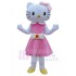 Hello Kitty Cat Mascot Costume in Pink Dress Cartoon