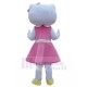 Hello Kitty Cat Mascot Costume in Pink Dress Cartoon