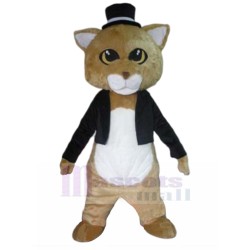 Gentleman Cat Mascot Costume in Black Tuxedo Animal