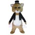 Gentleman Cat Mascot Costume in Black Tuxedo Animal