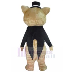 Gentleman Cat Mascot Costume in Black Tuxedo Animal