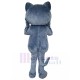 Joking Grey Cat Mascot Costume with Yellow Eyes Animal