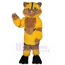 Furry Yellow and Brown Cat Mascot Costume Animal