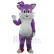 Smiling Purple Cat Mascot Costume Animal