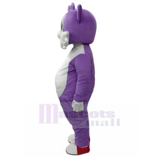 Smiling Purple Cat Mascot Costume Animal