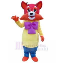 Orange Cat Mascot Costume in Yellow Animal