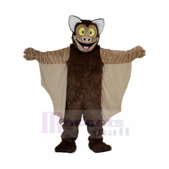 Smiling Brown Bat Mascot Costume Animal