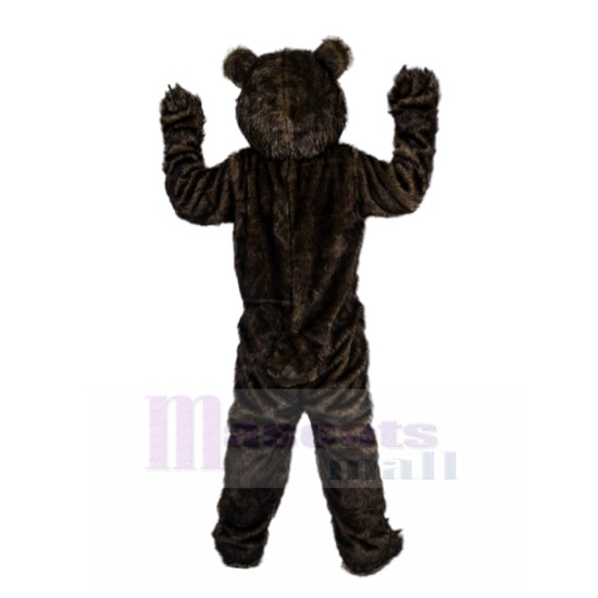 Long Hair Dark Brown Bear Mascot Costume Animal