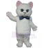 Royale White Cat Mascot Costume with Blue Bow Tie Animal