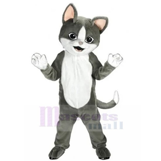 Gentle Grey and White Cat Mascot Costume Animal