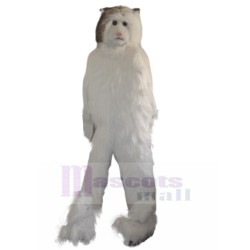 Long-haired White Persian Cat Mascot Costume Animal