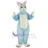 Light Blue and White Tom Cat Mascot Costume Animal