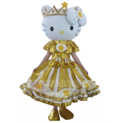 Hello Kitty Mascot Costume in Golden Princess Dress Animal