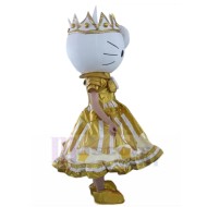 Hello Kitty Mascot Costume in Golden Princess Dress Animal