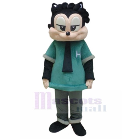 Black Cat Doctor Mascot Costume in Medical Clothe Animal