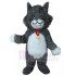 Long-haired Dark Grey Cat Mascot Costume with Bell Animal