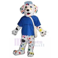 Artistic Dalmatian Dog Mascot Costume with White Shoulder Bag Animal