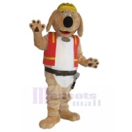 Construction Worker Scout Dog Mascot Costume in Work Cloth Animal