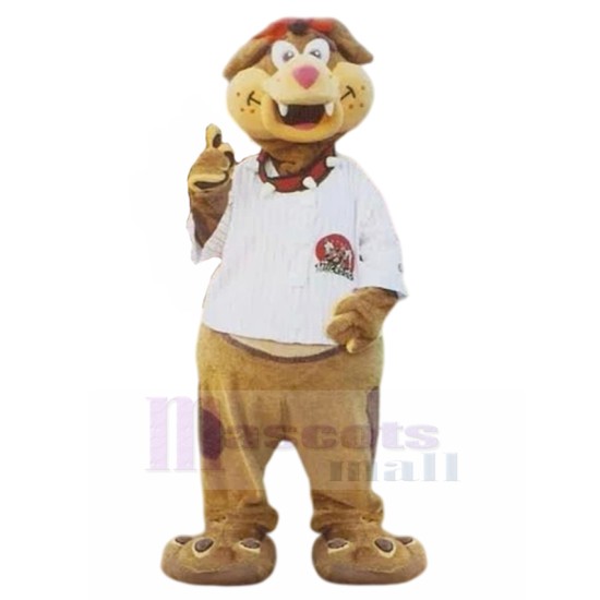 Naughty Light Brown Cartoon Dog Mascot Costume Animal