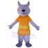 Purple Wolf Mascot Costume with Yellow Belt Animal